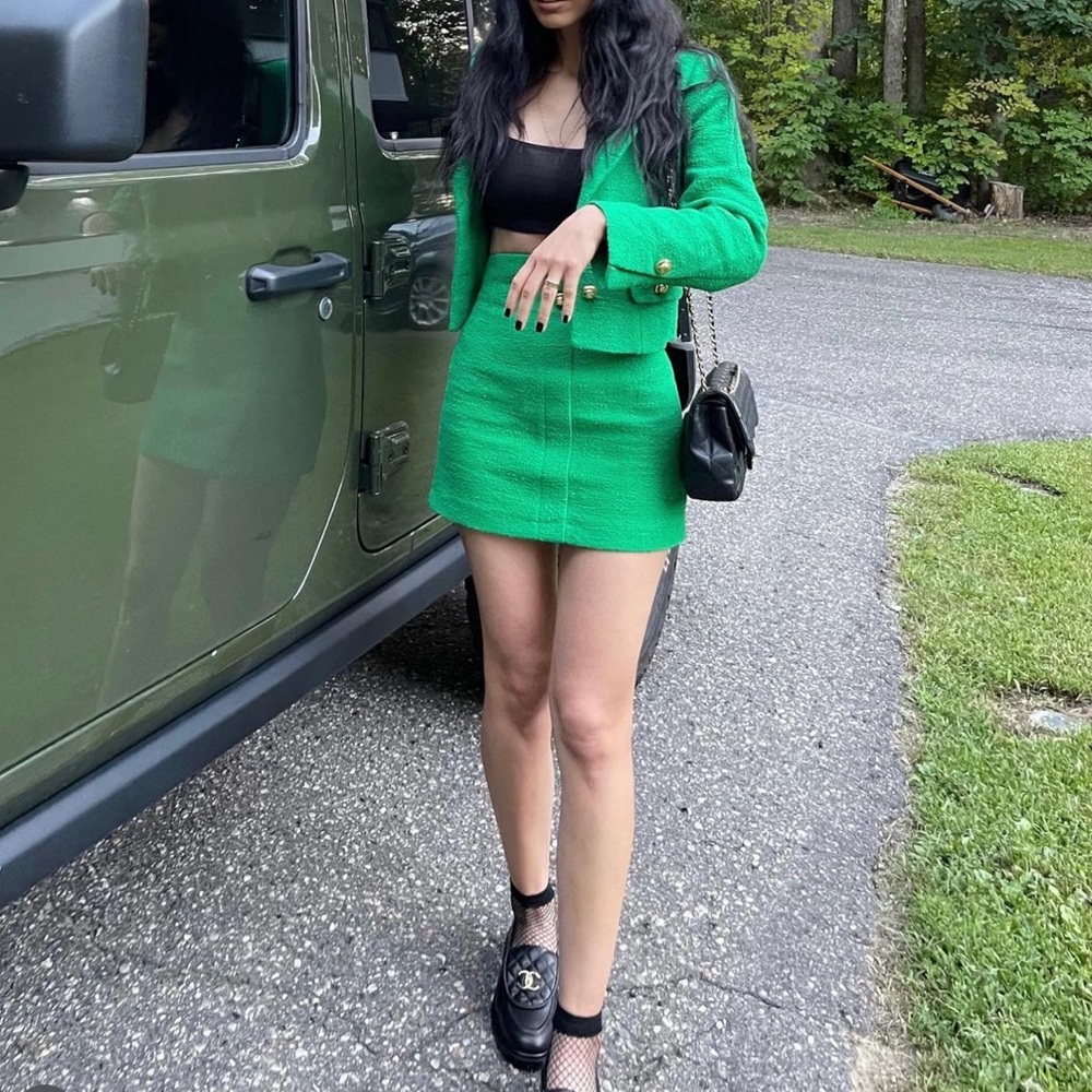 Zara green suit